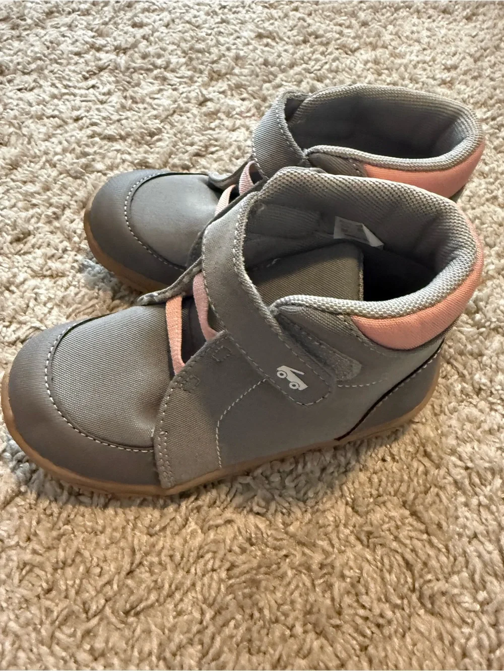 See Kai Run Kids Gray and Pink High-Top Sneakers 12 toddler NWOT